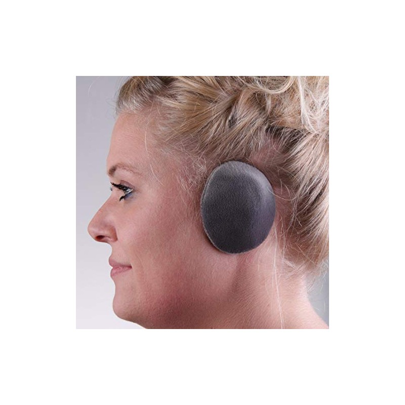Earbags Leather Ear Muffs, Ear Flaps, Ear Warmers, grey, m