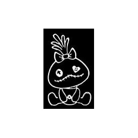 LLI Scrump Doll Stitch | Decal Vinyl Sticker | Cars Trucks Laptop | White | 5.5 x 3.3 in | LLI1060