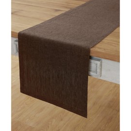 Solino Home Linen Table Runner 90 Inches Long – 100% Pure Linen Chambray Brown Table Runner 14 x 90 Inch – Machine Washable Dining Table Runner for Fall, Thanksgiving – Athena