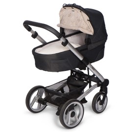 Dooky Sunshade for Baby Car Seat/ Pram/ Stroller/ Pushchair, Universal Fit, Protects from Sun, Wind and Light Rain, UPF 50+ UV Protection, Easy to Install and Wash, Beige Romantic Leaves