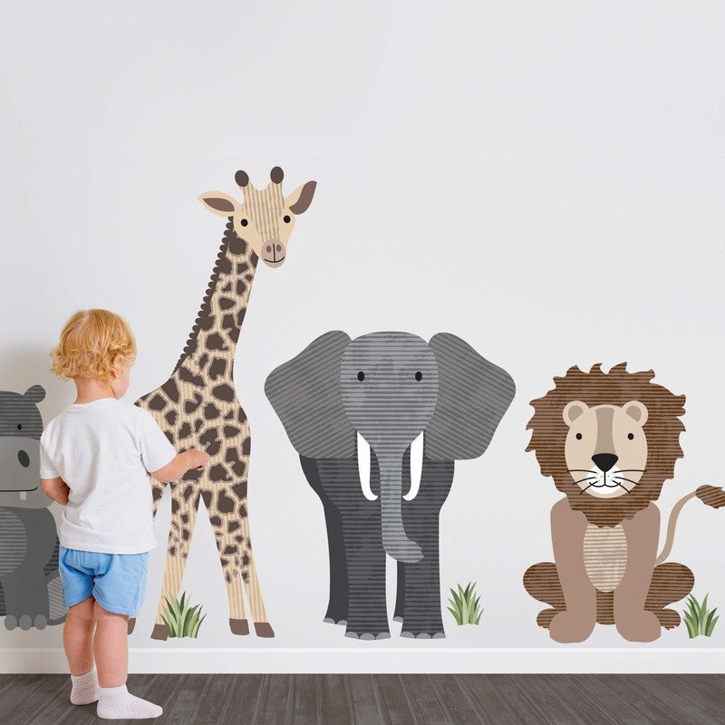 Large Safari Animal Wall Decals, Nursery Wall Decals, Jungle Wall