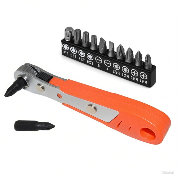 1/4 Inch Drive Mini Ratchet Wrench, Right Angle Angled Screwdriver