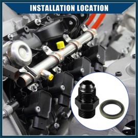 TUCKBOLD Fuel Fitting with Washer/Inner Fuel Line Male Flare Adapter for Car/Durable Aluminum Alloy Metric M14x1.5 to 6AN Male Flare Adapter / 1 Set Black Automotive Parts