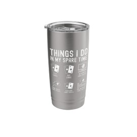 Things I Do In My Spare Time Card Tricks Poker Magician Stainless Steel Insulated Tumbler