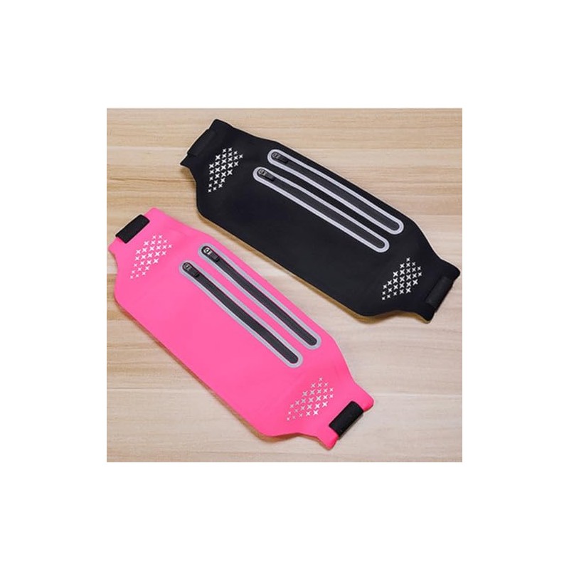 Riñonera Deportiva Fina Doble Cremallera y Orificio