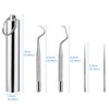 Worldity 5Pcs Reusable Toothpick, Portable Metal Toothpick, Professional Teeth Cleaning