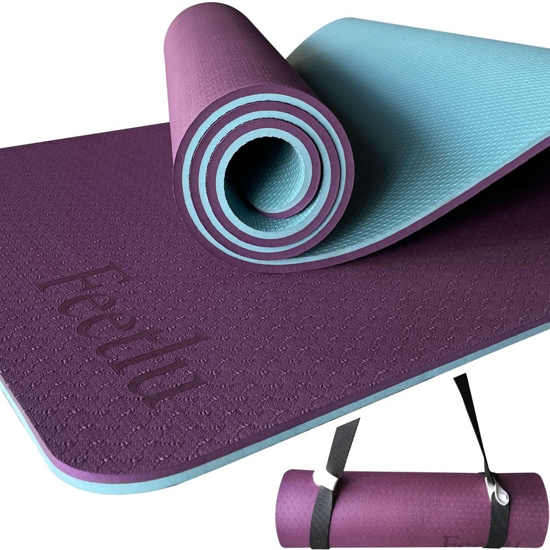 Feetlu Extra Thick Exercise Yoga Mat with Strap - 2/5