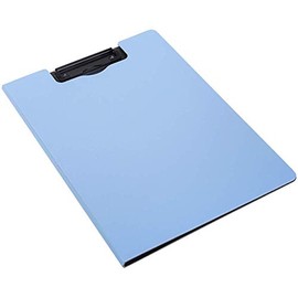 File Cover Folder Clipboard, Profile Clip File Folder, 360 Degree Flip Writing Pad, PP File Clipboard for A4 and Letter Size Business, Office, School Papers - Horizontal, Blue