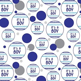 Premium Gift Wrap Wrapping Paper Roll Pattern - Celebration Party Shower - It's a Boy Blue Baby Shower
