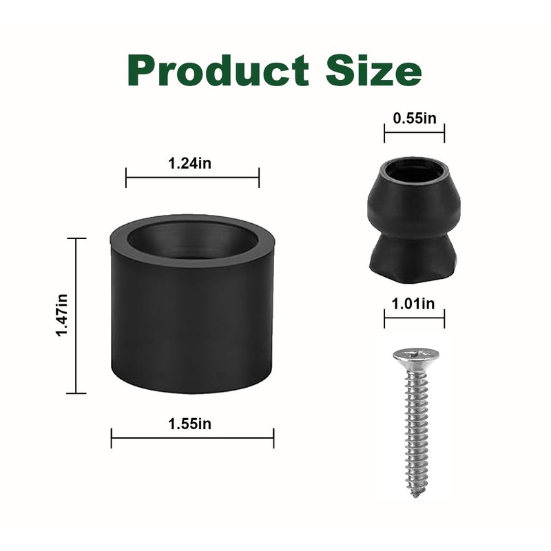 RV Trailer Door Holder Kit, Low Profile Rubber Bumper, 2