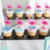 24 piezas hawaianas Luau 3D flamenco para cupcakes, palillos para