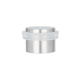 EVI Herrajes | Adhesive Door Stopper - Solid Stainless Steel - White Rubber Protector - W=0.94 x H=0.79 Inch Door Stop