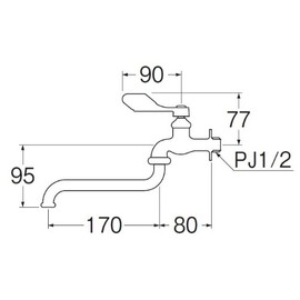 SANEI A130-13 Water Saving Lever Free-Up Faucet