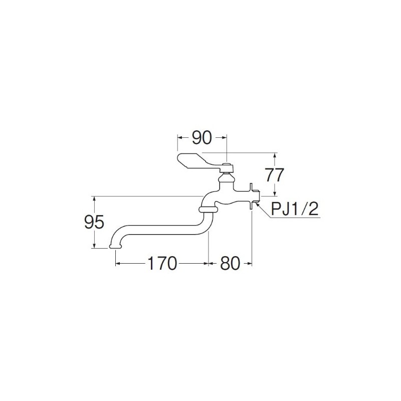 SANEI A130-13 Water Saving Lever Free-Up Faucet