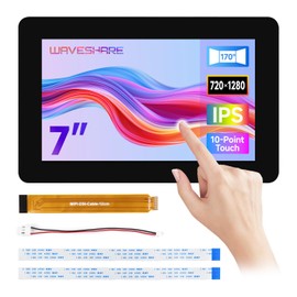Waveshare 7 inch DSI Capacitive Touch Display Compatible with Raspberry Pi 5/4B/3B+ and ESP32-P4/RK3506/RK3576, 720 × 1280, IPS Panel 10-Point Touch Screen, Anti-Fingerprint Process