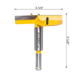 Boomway Forstner Drill Bit (3-1/4'' | 82.6mm) with YG6X Carbide, Suitable for fine Woodworking, Cabinet Making, etc