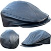 italianboy2018 Real Leather Ivy Flat, Oldman, Driver Cabbie Hat/Cap (Size: