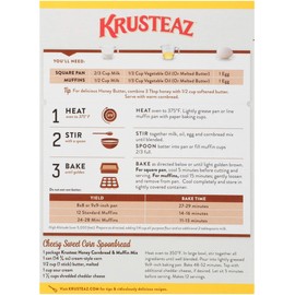 Krusteaz Honey Cornbread and Muffin Mix - No Artificial Colors, Flavors or Preservatives - 15 OZ (Pack of 8)
