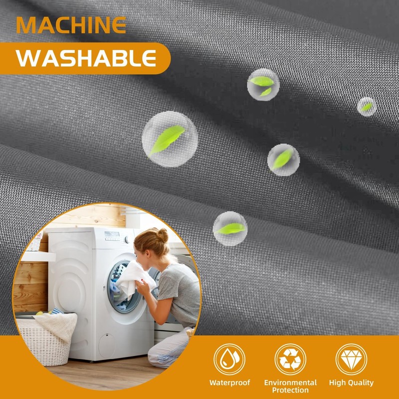 eachope 1 Pack Fabric Snap-in Shower Curtain Liner Replacement,Compatible with