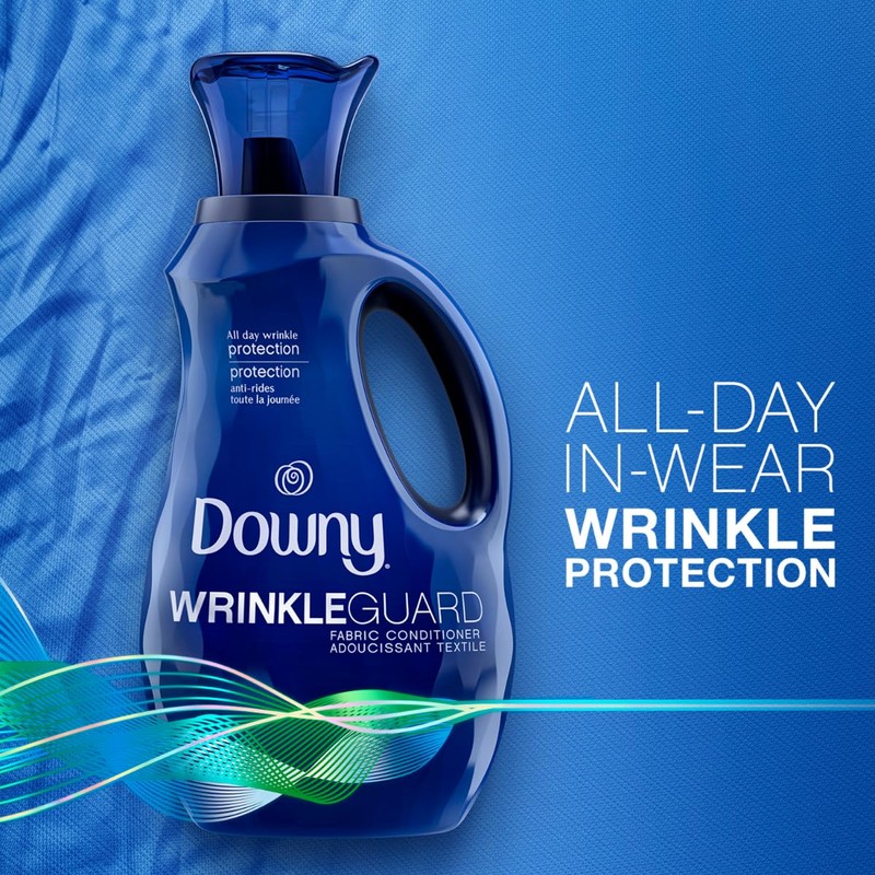Downy WrinkleGuard Liquid Fabric Softener and Conditioner, Fresh, 48 fl