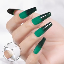 YTD Likomey Color Changing Gel Nail Polish,15ml Bright Green To Dark Green Mood Temperature Change Colors Ombre Thermal UV Nail Gel Varnish Gift,WB09