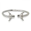 Better Jewelry Bull End .925 Sterling Silver West Indian Bangle