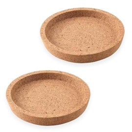 2 x Deep Round Cork Coasters 10cm Diameter 365+ Replacement Hot or Cold Drinks Table Top Protector