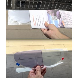 Photochromic and Anti-Fog Film for Motorcycle Helmet Visor Helmet Shield Insert Lens Transitional Visor Film from A Clear to A Indigo Tint,Stay Transparent Indoors,Darken in the Sun,Visual Comfort