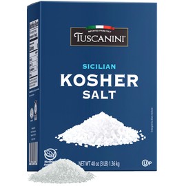 Tuscanini (Medium Grind) Coarse Kosher Salt, 3lb | Sicilian Sea Salt | Bulk Kosher Salt | Product of Italy | Coarse Sea Salt