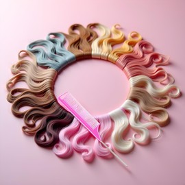 1Pc Pink Hair Tail Combs Pin Parting Comb, Carbon Fibre Metal-Pin Rat Tail Comb Hair Styling Tool For Salon Braiding, Styling Tools and Appliances