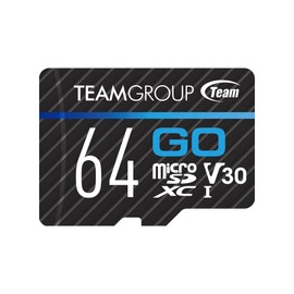 Team Team TGUSDX64GU303 [64GB] Micro SDXC UHS-I U3 V30 Memory Card Read: 100MBs Write: 50MBs with SD Adapter [n Post Mailing] for action for camera