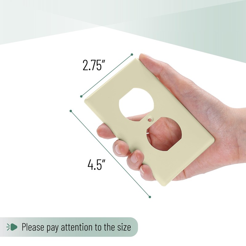 Bates- Duplex Wall Plate, 12 Pack, Ivory, Electrical Outlet Cover