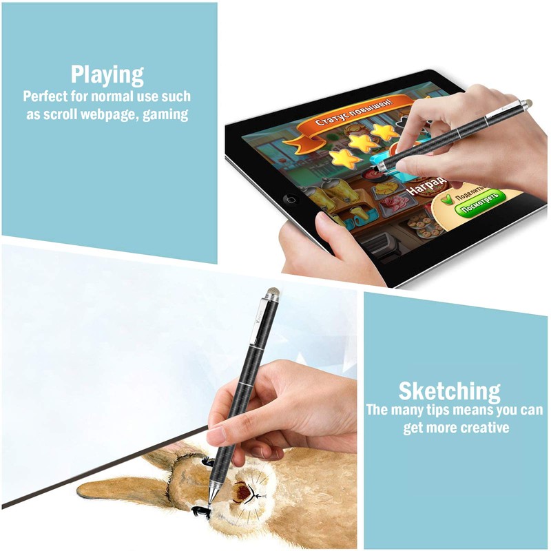 Yacig Capacitive Stylus Pen, 4-in-1 High Sensitivity and Precision Touch