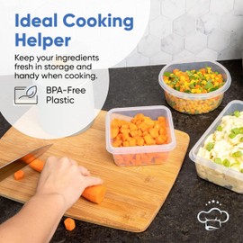 Chef's Path 28 Piece Airtight Food Storage Containers with Easy Snap Lids, 14 Containers and Lids, Stackable Kitchen and Pantry Canisters for Coffee, Meal Prep and Food Storage -Transparent