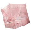 Luxury Princess 3 Side Openings Post Bed Curtain Canopy Netting