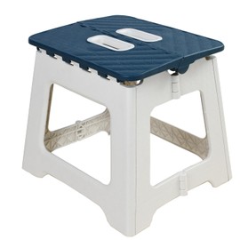 Todetana Adult Folding Step Foldable Stool with 300 lbs, Suitable for Living Room, Kitchen, and Bathroom, Portable Travel Stool (Dark Blue, Medium)