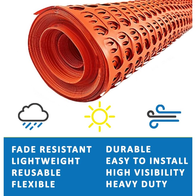 Electriduct Plastic Construction Fencing 250 Feet Orange Netting Barrier Safety