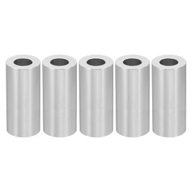 PATIKIL M10 Aluminum Spacers, 5 Pcs Metal Spacer Aluminum M10 X3/4"OD X1-7/16"L Aluminum Spacer Screw Standoff Round for 3/8" or M10 Screw Bolts, Silvery