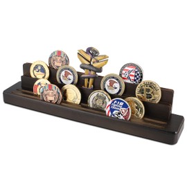 Gzsekken Display coin holder - 4 Rows challenge coin display coin holder(Coins not included) - Military Coin Display Stand
