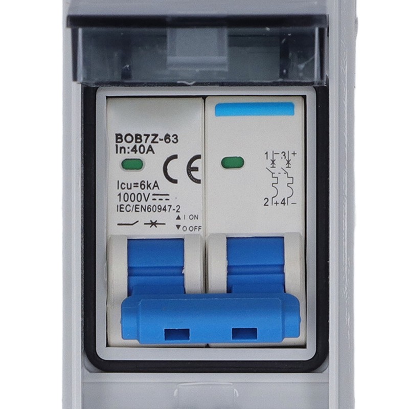 DC Disconnect Switch 40A Protective Transparent Cover Miniature Circuit Breaker