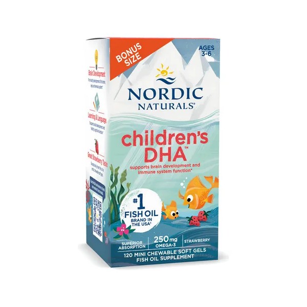 Suplementos Dha Omega 3 Nordic Naturals 250mg 120ct Sabor Fresa