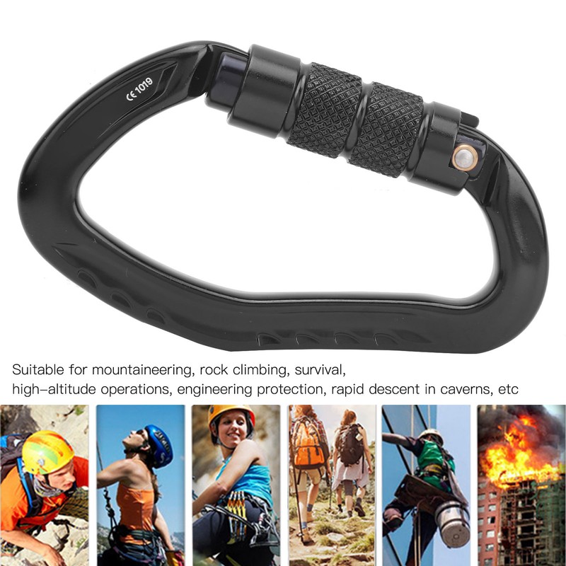 Outdoor Rock Climbing Carabiner Aluminum Alloy Auto Locking Safety Buckle