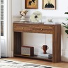 Fluted Console Table with Drawers, Mid-Century Narrow Entryway Table with