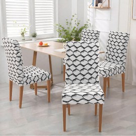 Alishomtll Stretch Chair Covers, Set of 4, Jacquard Chair Covers for Swing Chairs, Universal Dining Room Chairs Cover, Washable, Removable Chairs, Protection for Kitchen, Banquet, Wedding, Party