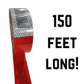 Reflective Solutions - V92 Reflective Tape with Stamped V42 section - 11" Red 7” White Reflector Tape - 2"x150' Roll-DOT-C2 and SAE Certified Heavy Duty High Reflective Tape for Cars, Trucks, Trailers