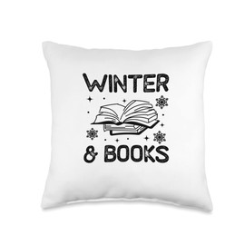 Puristic Winter Nature Designs Cozy Winter Days Reading Books Nature Winter Season Throw Pillow, 16x16, Multicolor