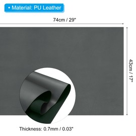 PATIKIL 29x17x0.03 Inch PU Leather Sheets, Soft Colored Faux Cowhide Grain PU Leather Sheet Repair Fabric Patch for Book Binding, Repairing, Crafting, Sewing, Dark Grey