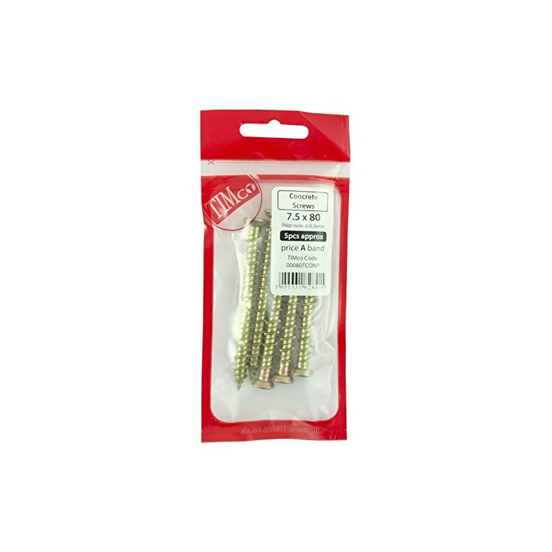 TIMCO Concrete Screws Flat Countersunk - Yellow - 7.5 x