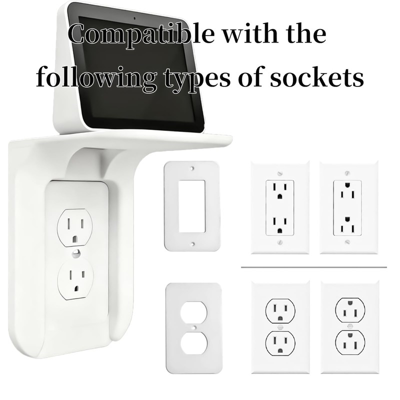WILAOIYOOU Outlet Shelf, Bathroom Wall Holder with Built-in Cable Management,