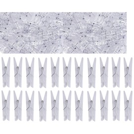 Yansanido 100pcs Mini Clear Plastic Utility Paper Clip, Clothespins Clips, Clothes Line String Clips, Mini Clothes Pins for Photo for String Fairy Lights Color Clear(100pcs Clear Plastic Clips)